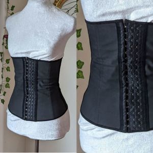 Black Latex Waist Trainer Sz S